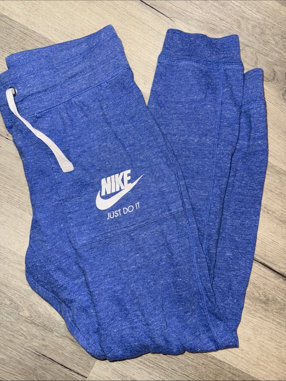 VTG Nike Royal Blue Men's Jogger Sweatpants with White Swoosh Small